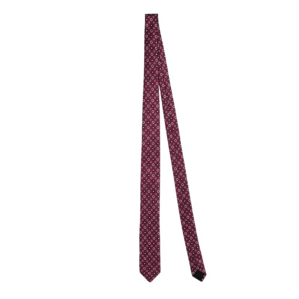 Boss Mens Floral Silk Tie / Dark Red